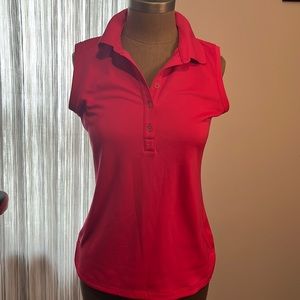 Nike sleeveless pink golf polo
